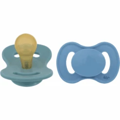 Lullaby Planet Schnuller Rund Aus Latex Gr. 2 In Ocean Teal & Dove Blue, 2er Pack